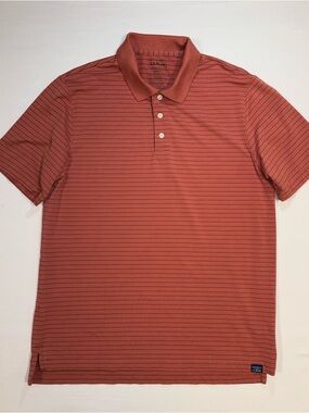 L.L. Bean Men’s Rust Red Thin-Stripe Polo